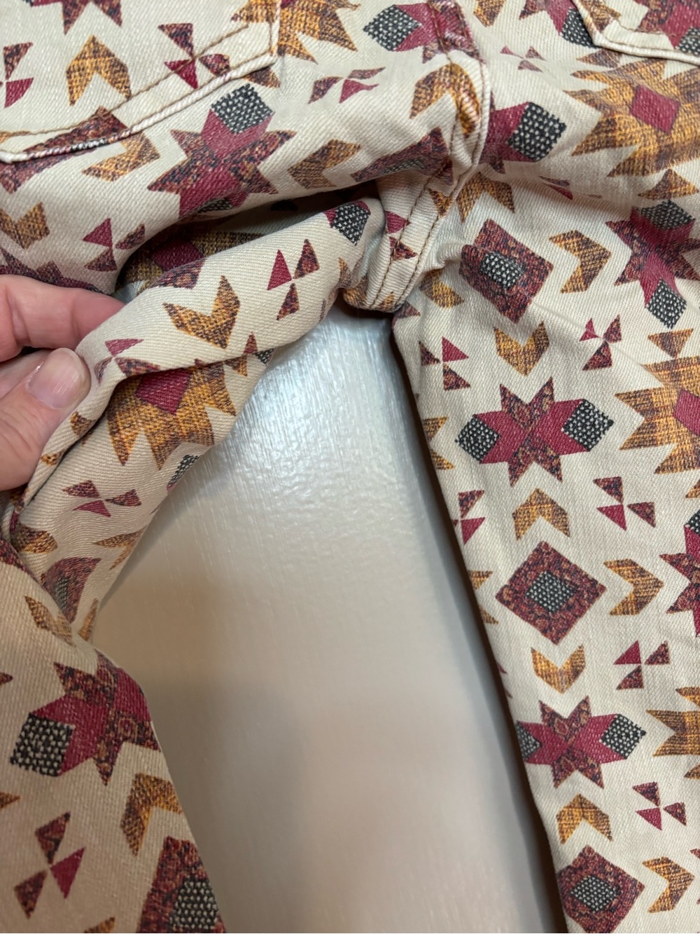 We The Free Wild Child Jeans with Aztec Geometric Print - Picture 8 of 9